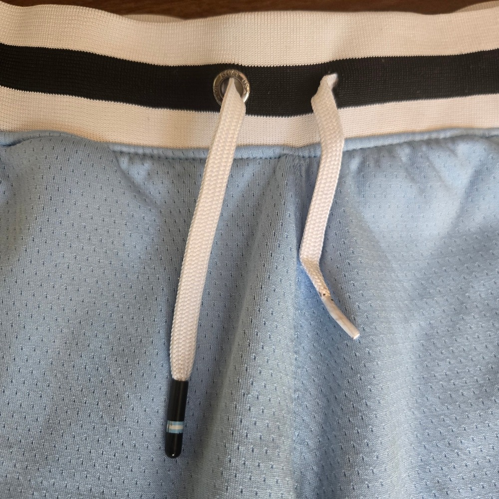 GOAT USA Kids Youth Large Light Blue Mesh Basketball Shorts Athletic Striped - Picture 4 of 9